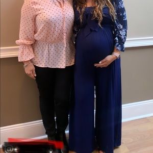 Susana Monaco navy blue maternity jumpsuit